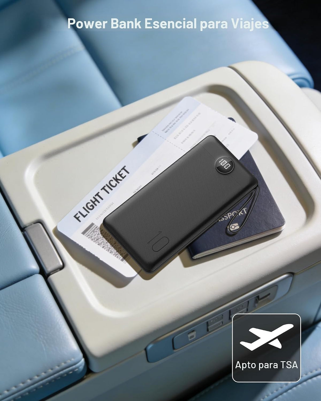 VEEKTOMX Cargador portátil de 10000 mAh con cables integrados, carg...