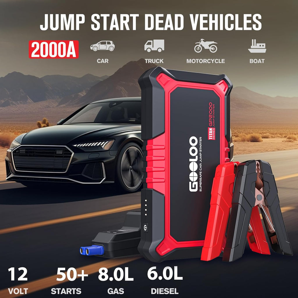 GOOLOO Nuevo Arrancador de Batería GP2000, 12V 2000A Arrancador de...