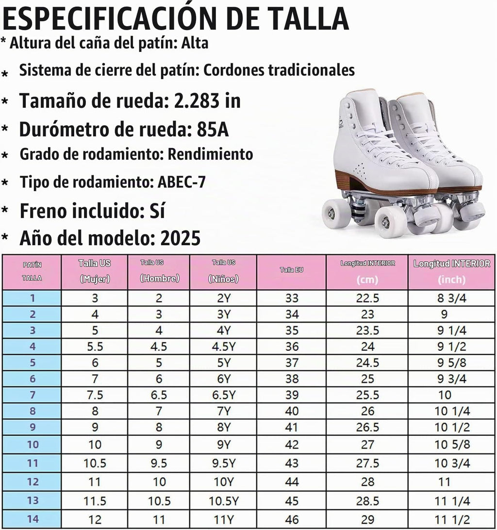 PAPAISON Patines de ruedas para mujeres y hombres, de lujo de 2 cap...