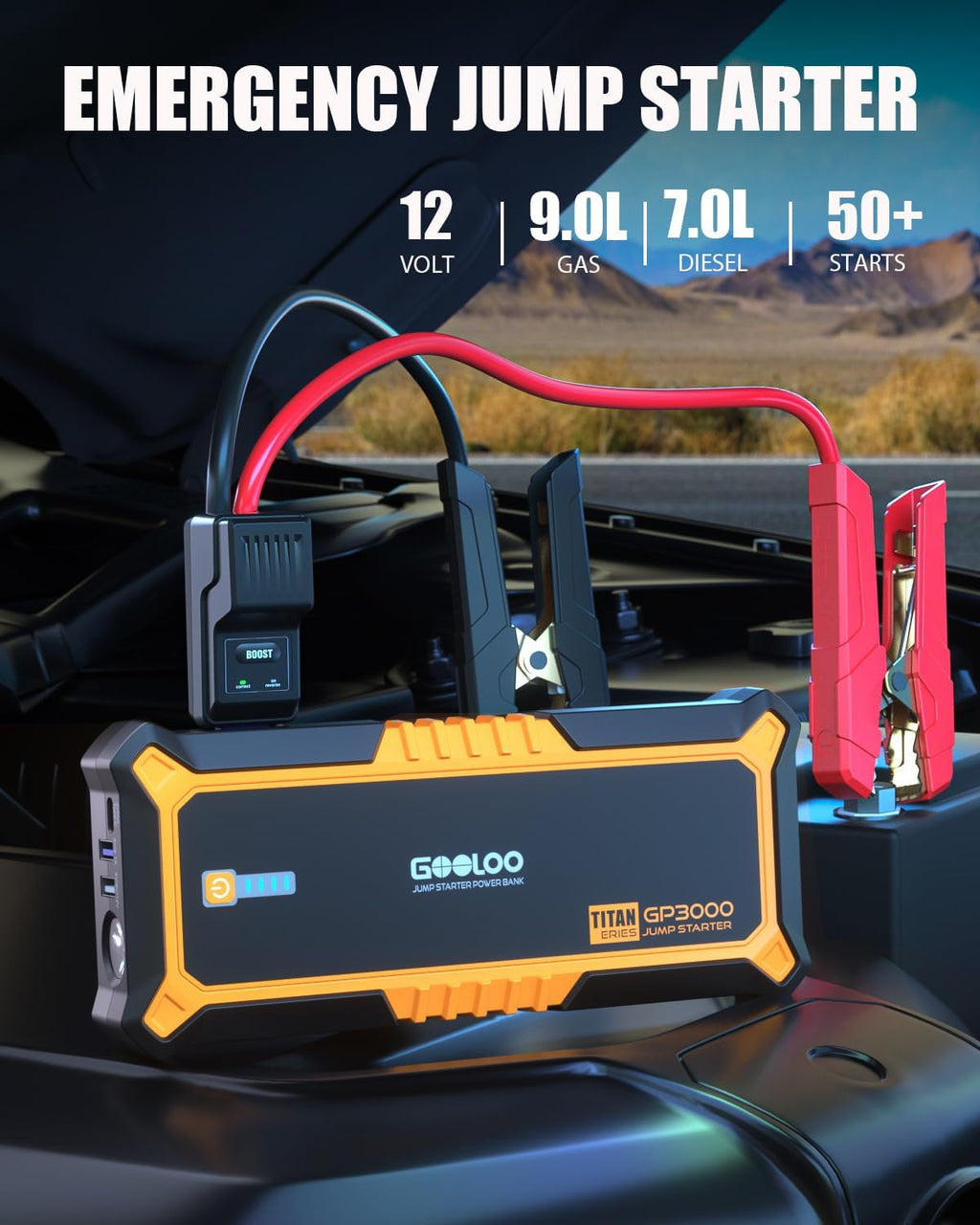GOOLOO GP3000 - Arrancador de batería de coche de 12 V para motores...