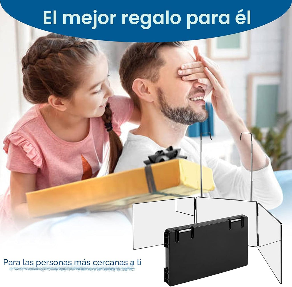 LMZNXCZ Espejo de 3 vías para corte de pelo automático, espejo de 3...