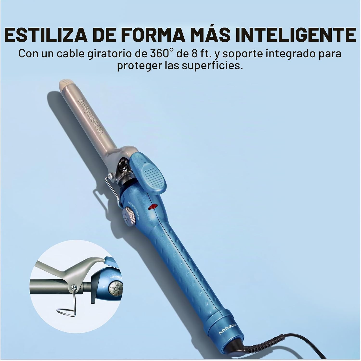 BaBylissPRO Rizador de Resorte de Titanio Nano, Varita Profesional...
