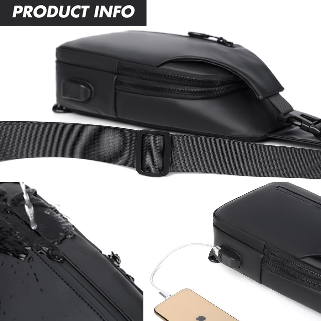 DAYELIVE Bolso bandolera impermeable para hombre, bolso cruzado de...