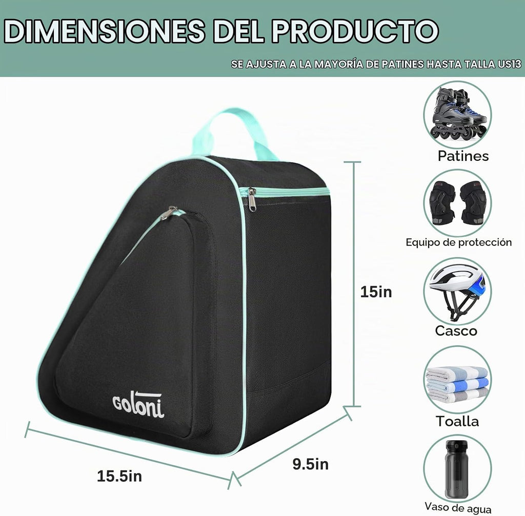 Goloni Bolsa de patinaje para patines de hielo, patines en línea, p...