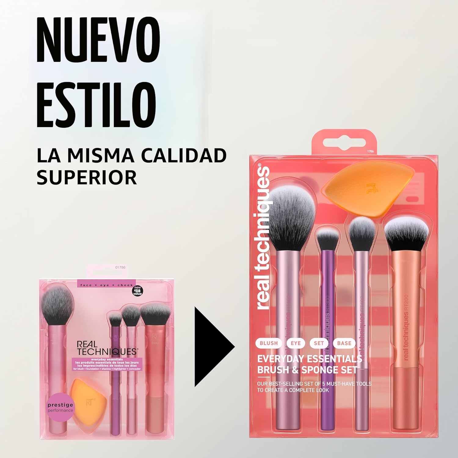 Real Techniques Juego de 6 piezas de brochas de maquillaje esencial...