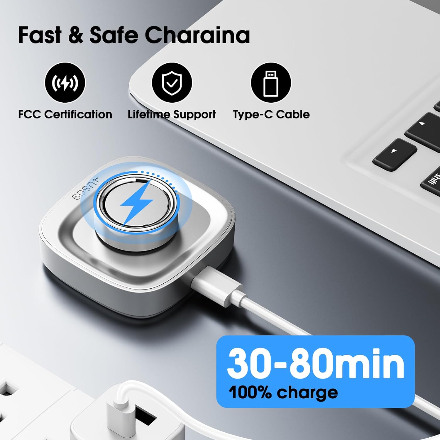 UNAQO para cargador Oura Ring Gen 4 | Tamaño 6 | Base de carga rápi...