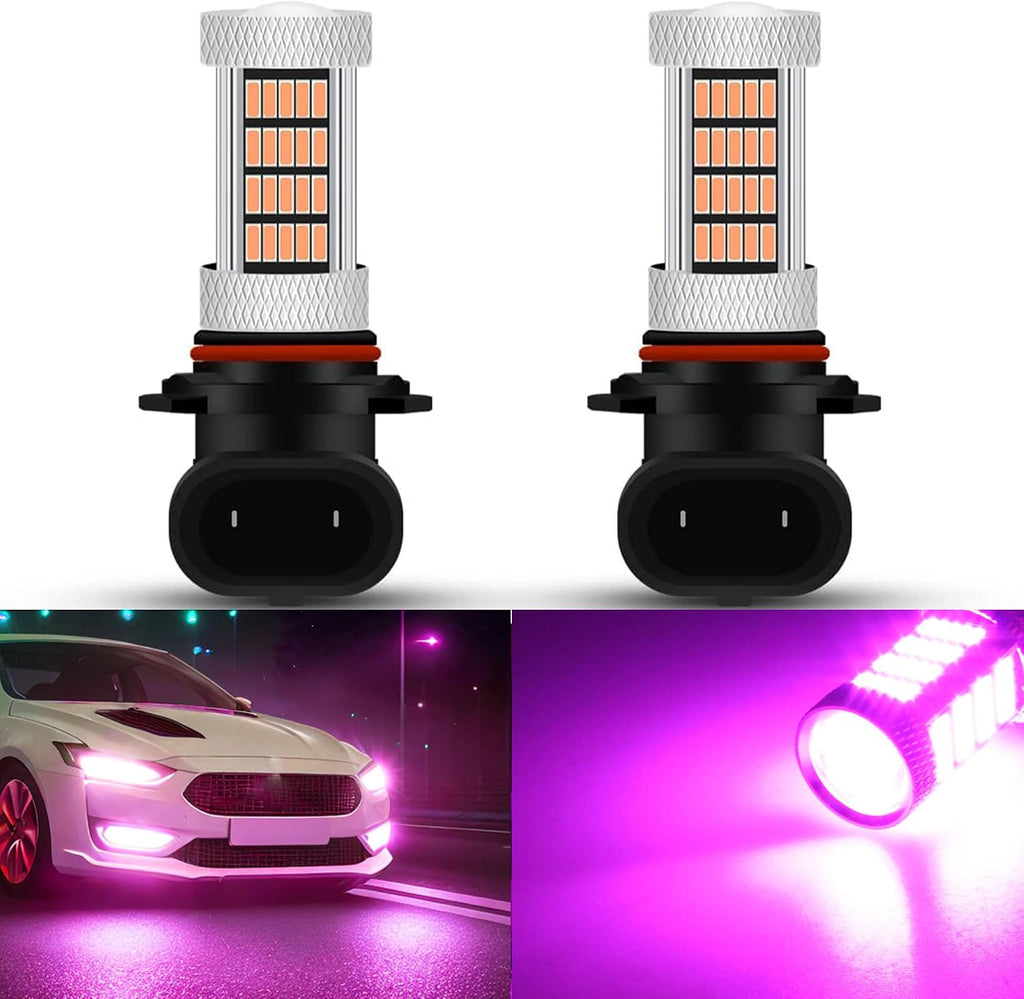 GLOFE Bombillas LED de alta potencia 92smd 14000K Rosa Púrpura 9005...