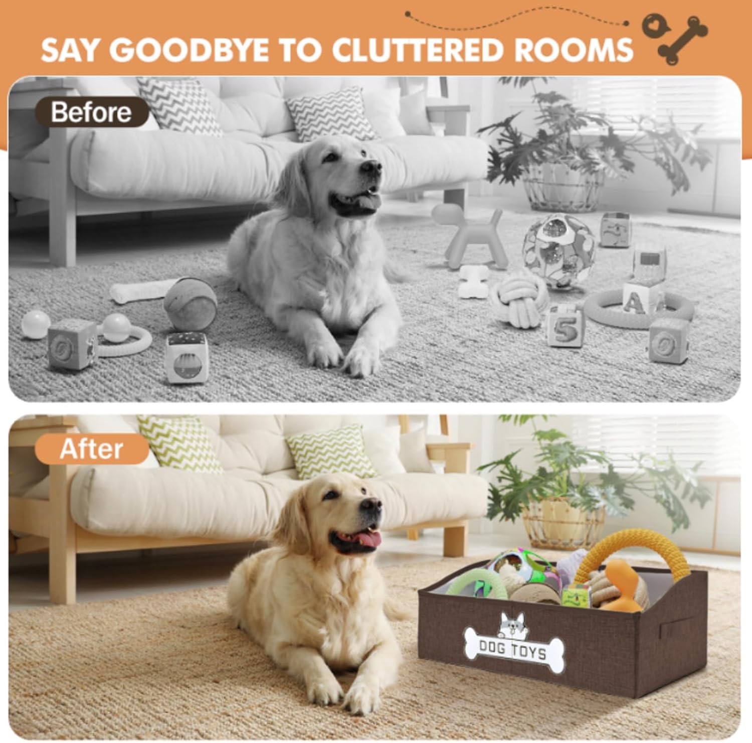 Cesta de juguetes para perros Mutiearo, especialmente diseñada para...