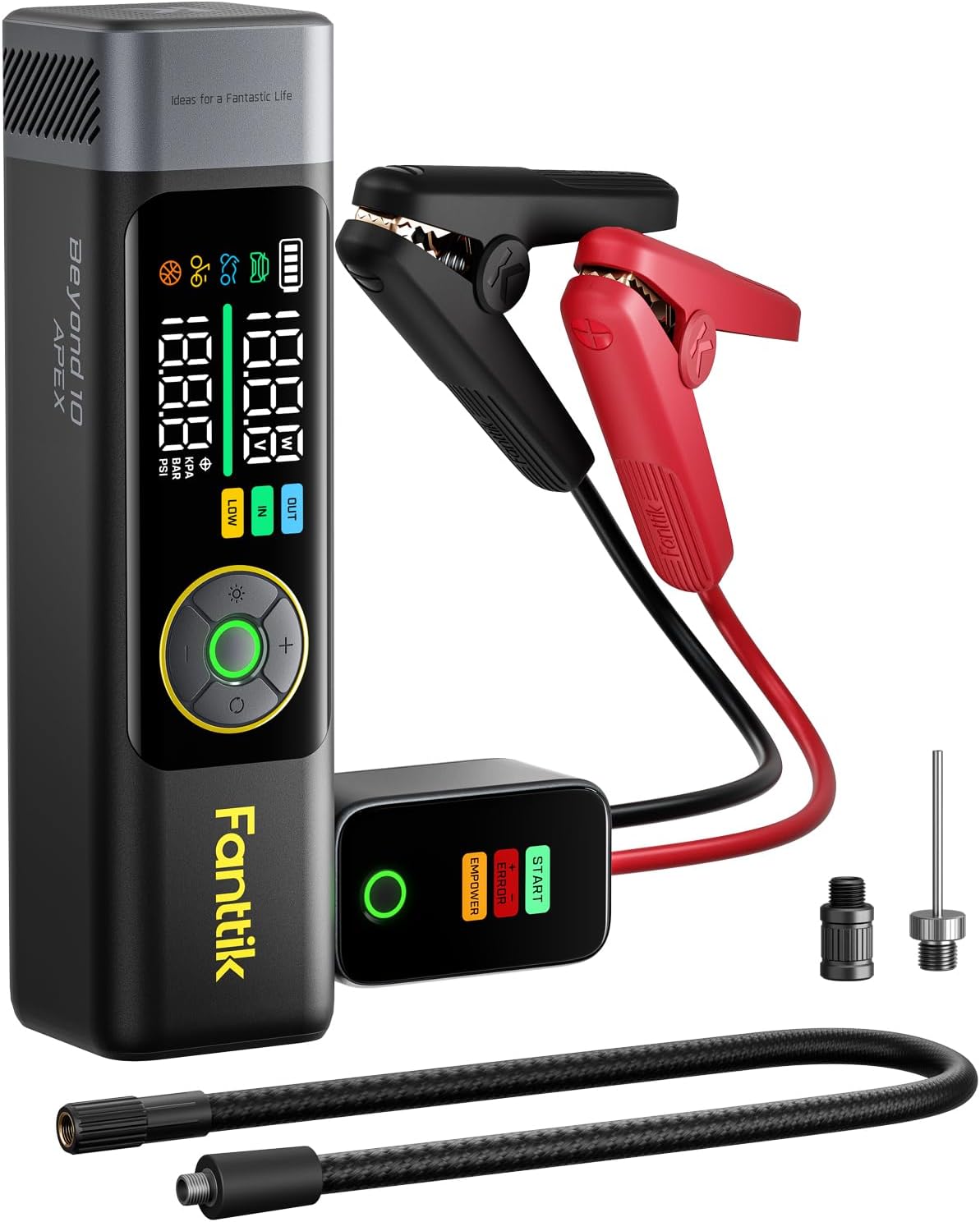 Arrancador auxiliar Fanttik Beyond 10 Apex 1800A con compresor de a...