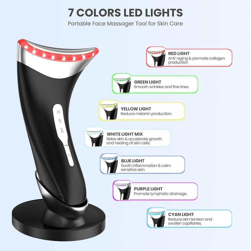 Dispositivo de belleza de cuello LED 7 en 1, herramienta de escultu...