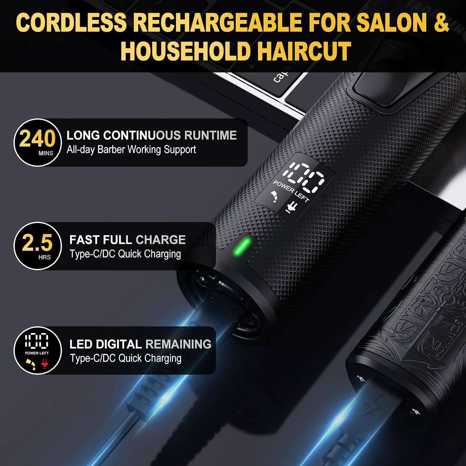 FADEKING® Cortadoras de pelo profesionales para hombres - Cortador...