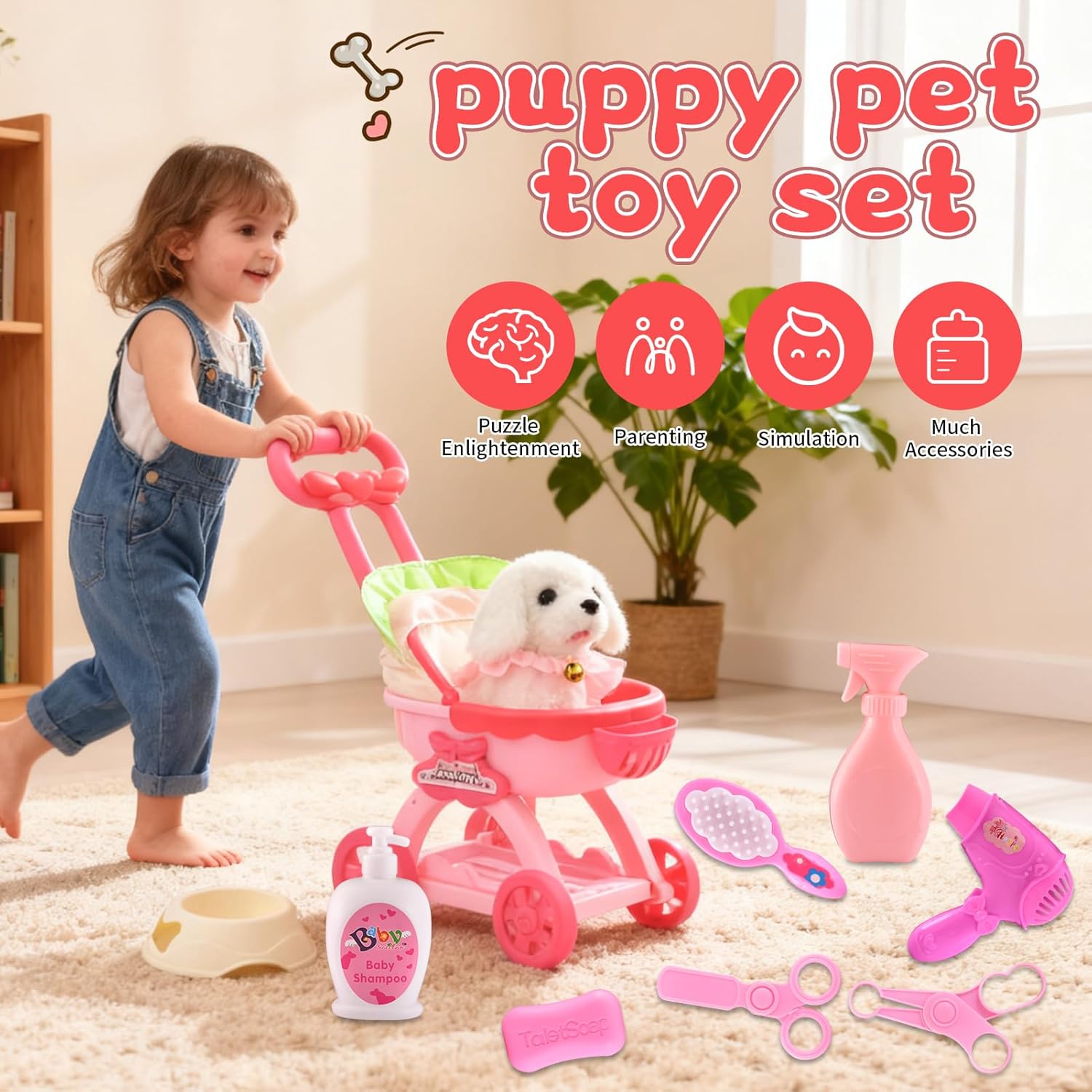 Volmop 14 piezas juguetes para perros para niños, cachorro de peluc...