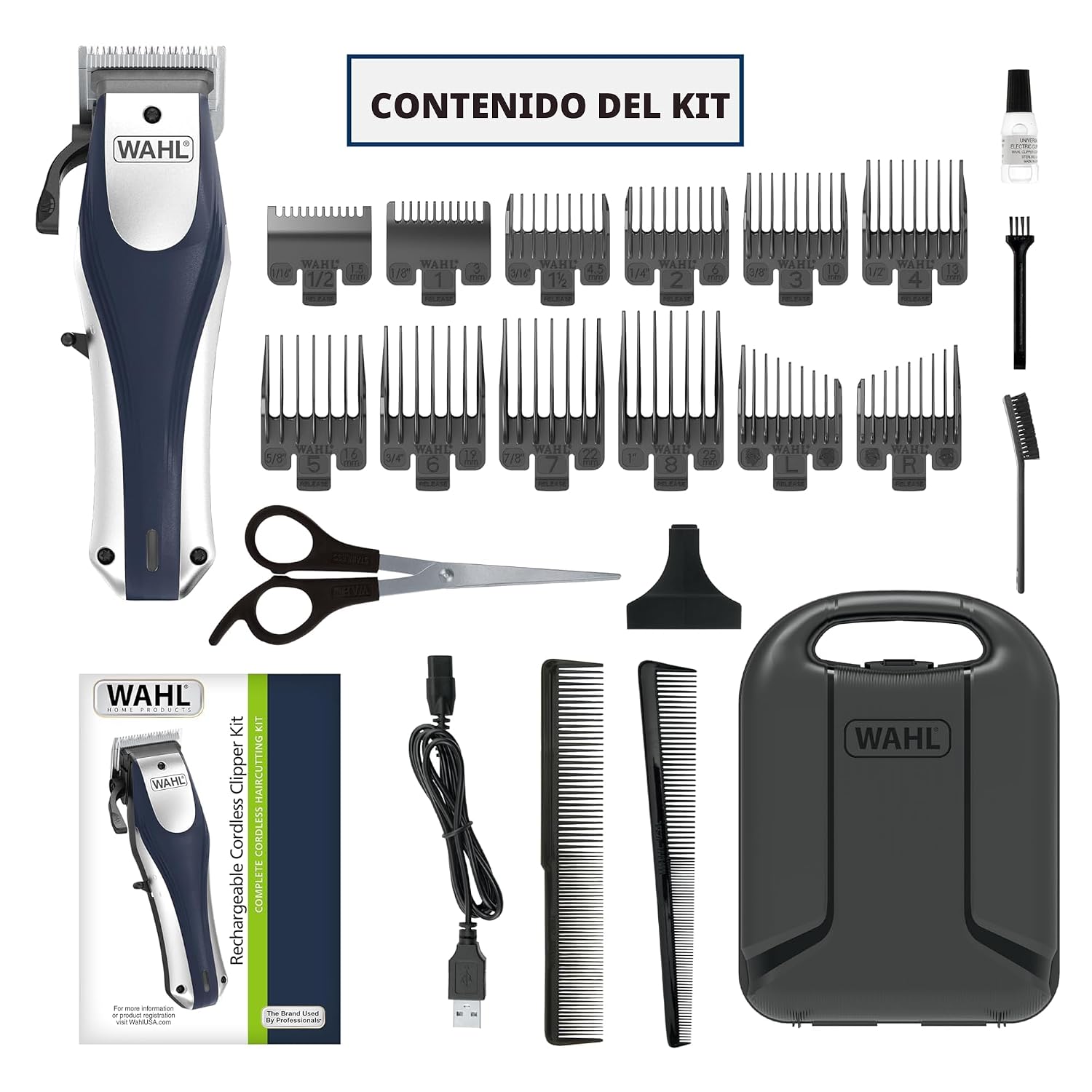 Wahl Cortapelos inalámbricos recargables de iones de litio para hom...