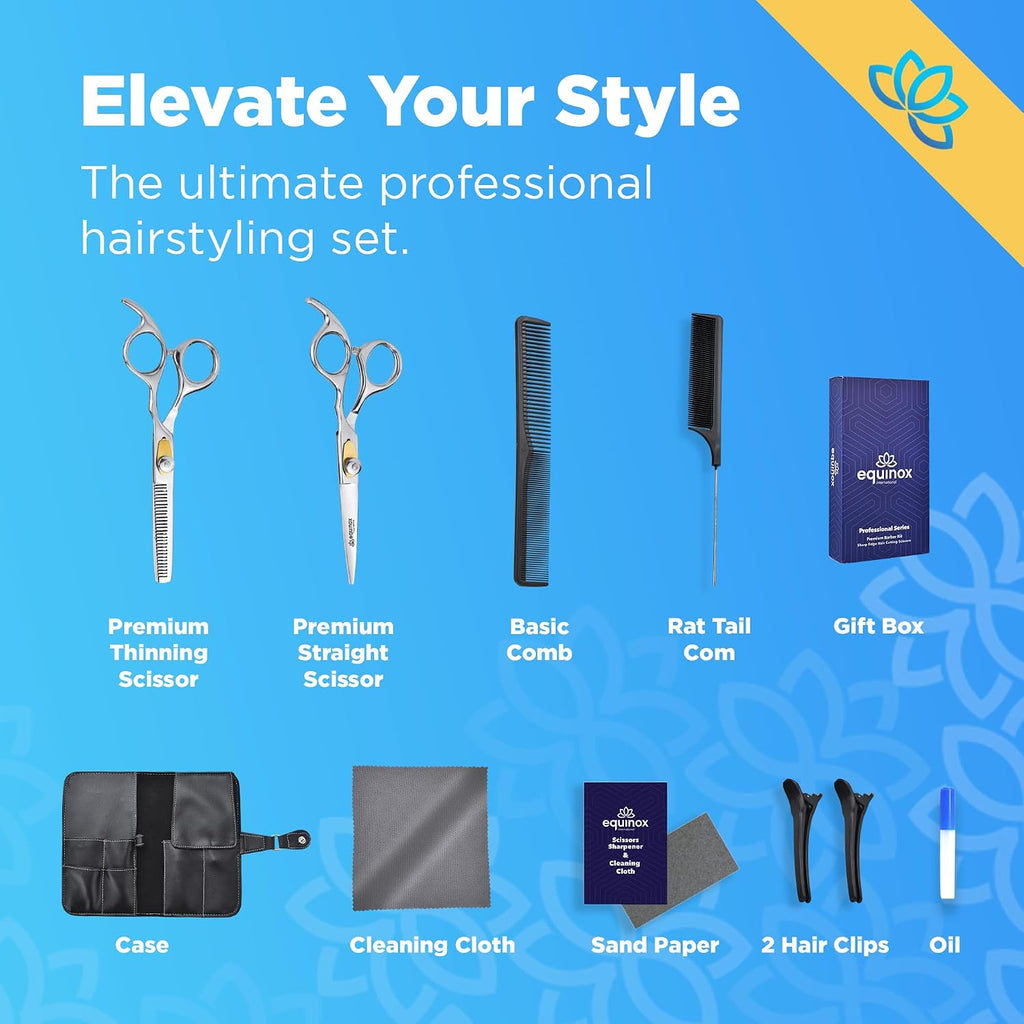 Equinox - Tijeras profesionales para cortar el cabello, longitud to...