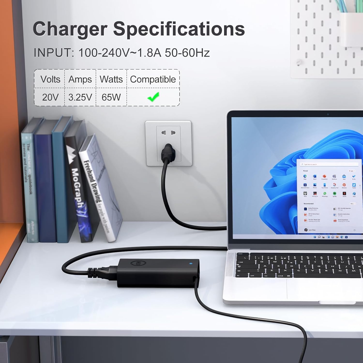 65W USB-C Compatible con Cargador de Laptop Dell XPS 13 y Cargador...