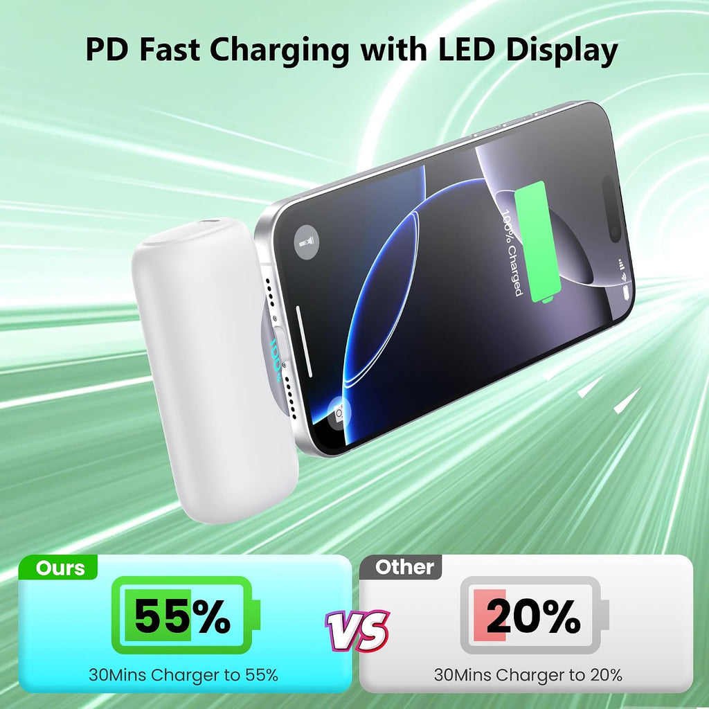 Paquete de 2 cargadores portátiles de 5500 mAh para iPhone 17\/16,...