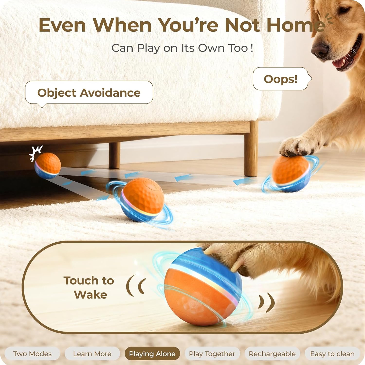 Apasiri Juguetes interactivos para perros: bola de perro temblorosa...