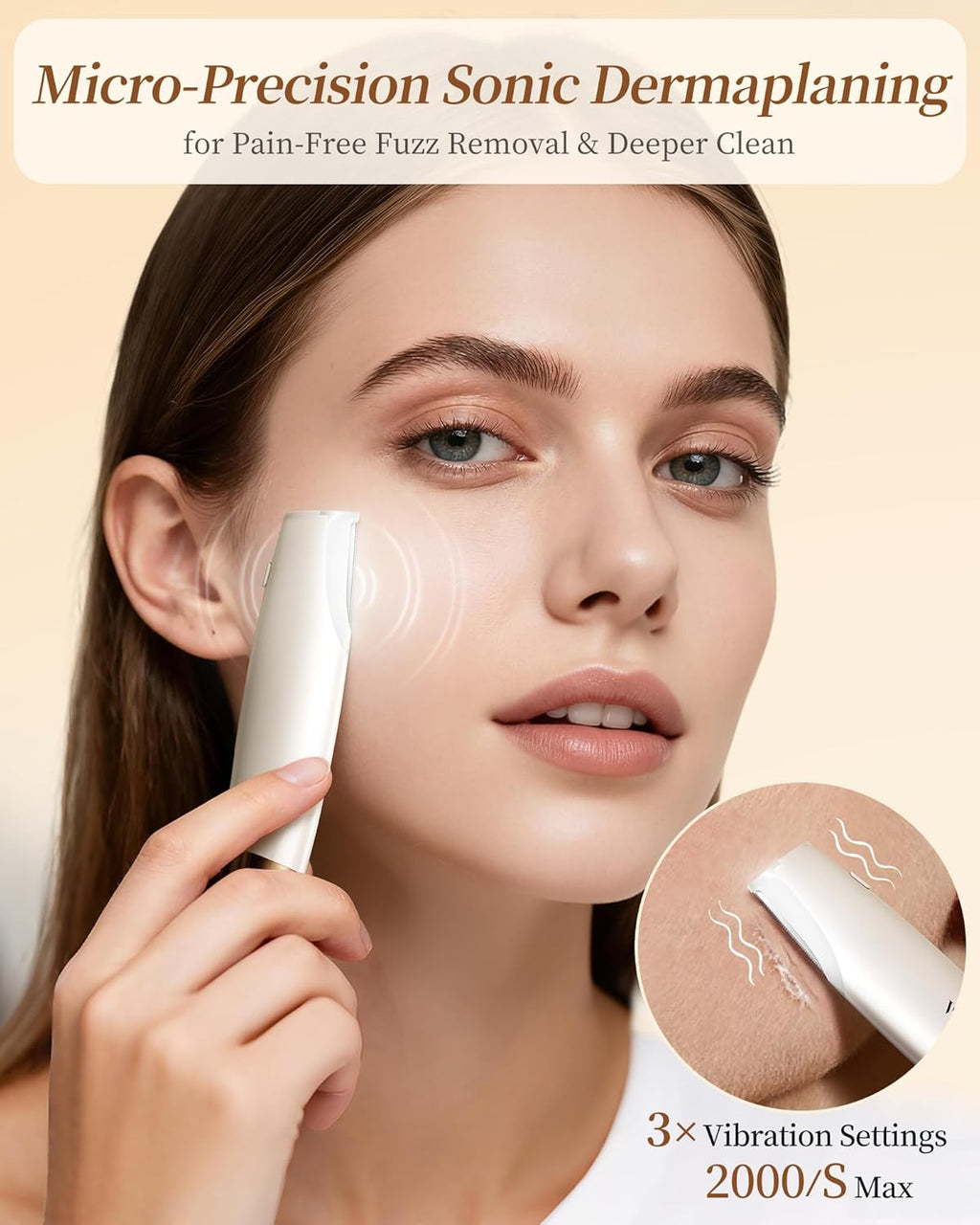 Maquinilla de afeitar profesional Sonic Dermaplane para la cara de...