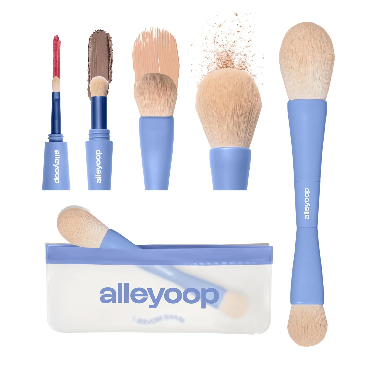 Alleyoop Overachiever - Juego de brochas de maquillaje de viaje 4 e...