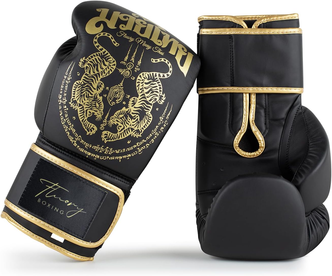 Guantes de boxeo, diseño simétrico con dos tigres, guantes de entre...