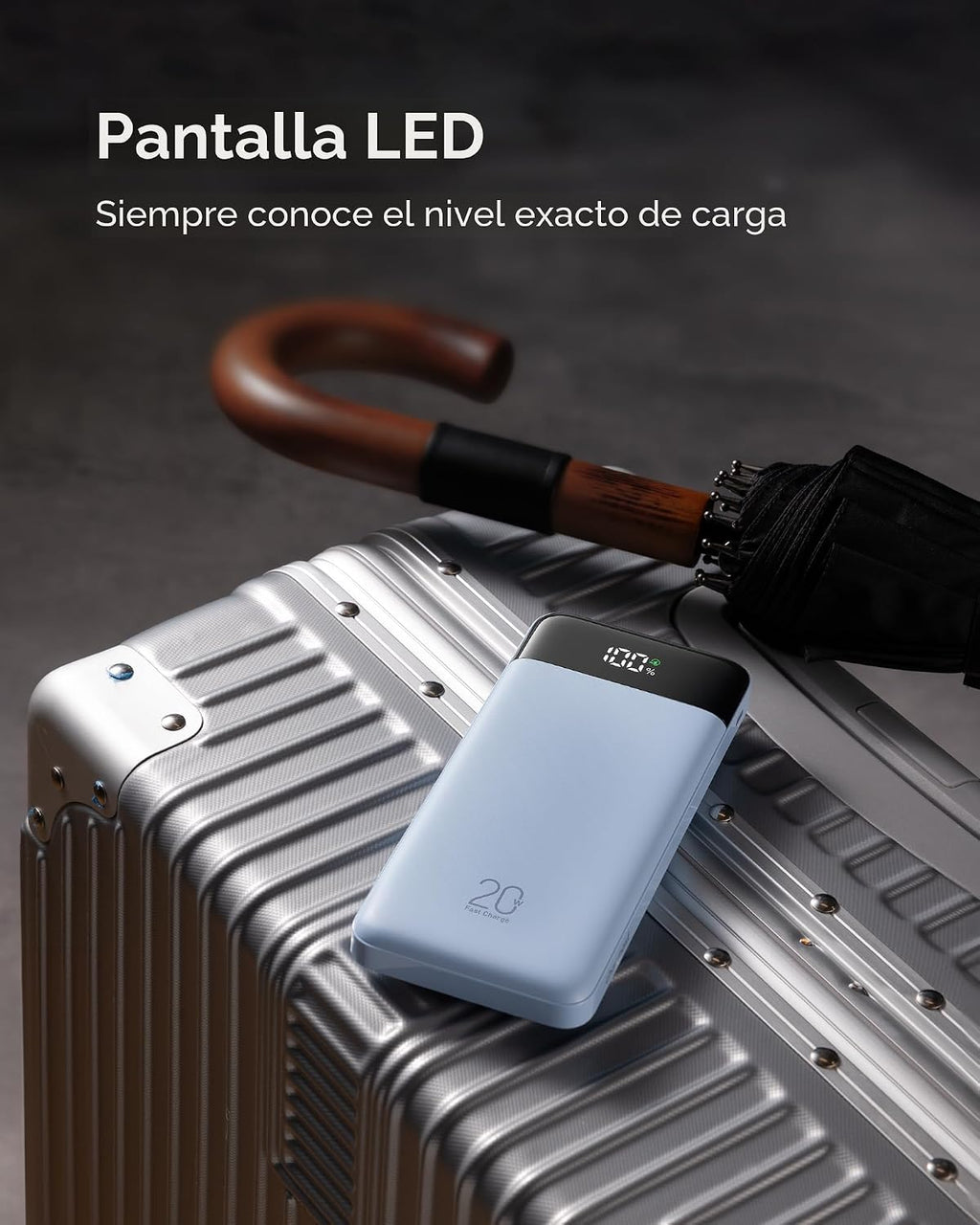 Charmast - Cargador portátil de 20000 mAh con cables incorporados,...