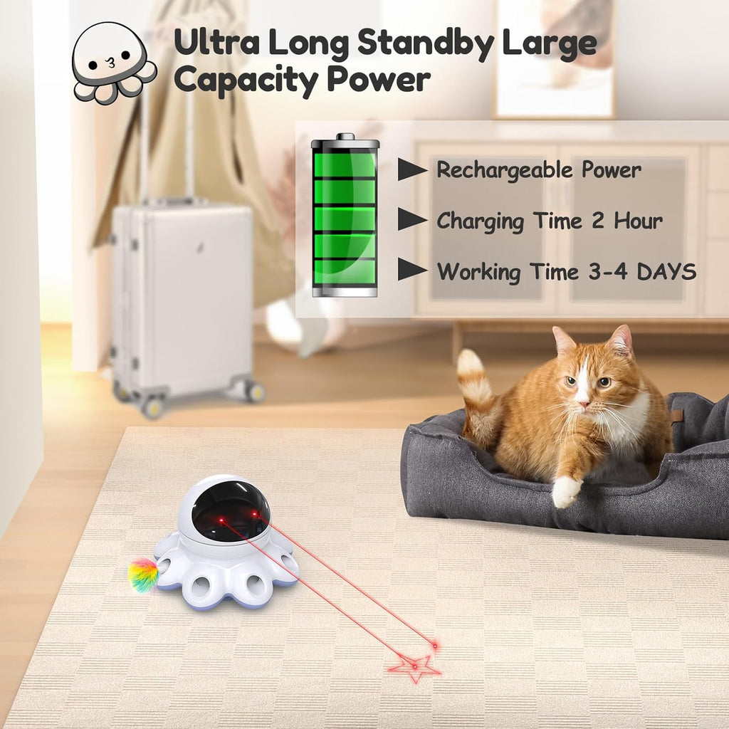 ORSDA Juguete Láser para Gatos, 2 en 1 Interactivo Automático Activ...