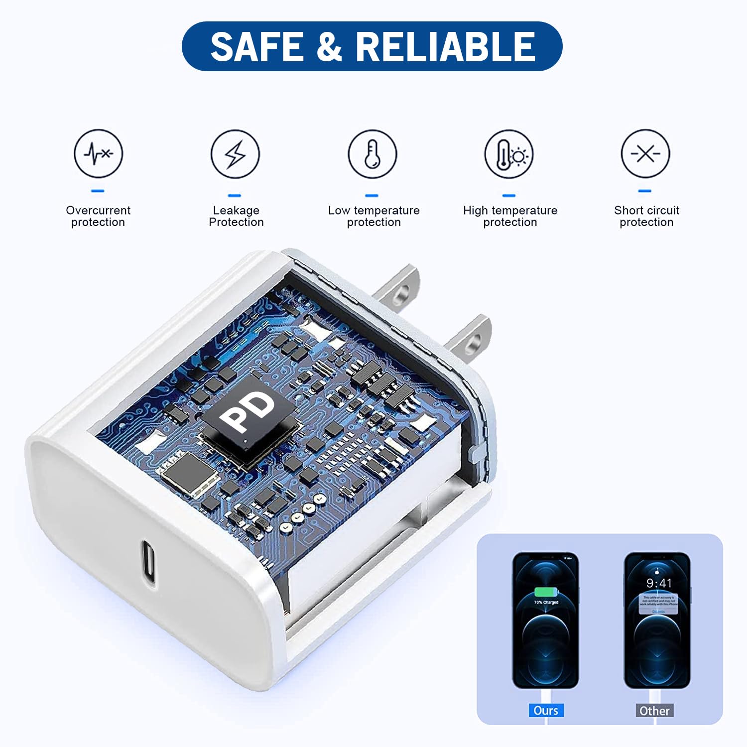 Cargador rápido para iPhone, [certificado por Apple], paquete de 2...