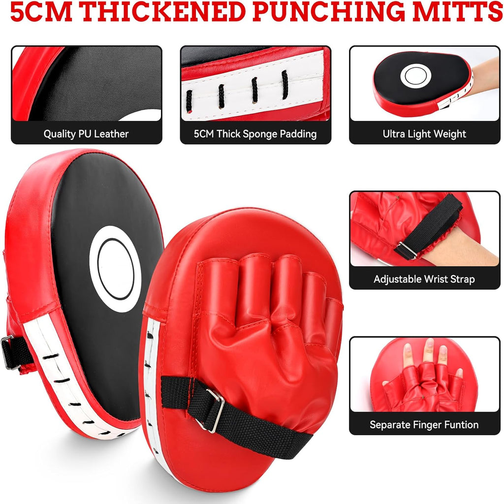 Juego de guantes de boxeo, almohadillas de boxeo, guantes de boxeo...