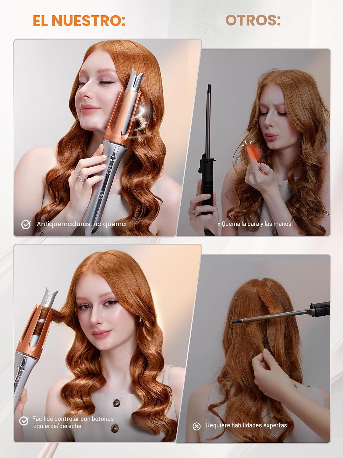 SHEGLAM Rizador automático de 1 pulgada con 3 temperaturas de calen...