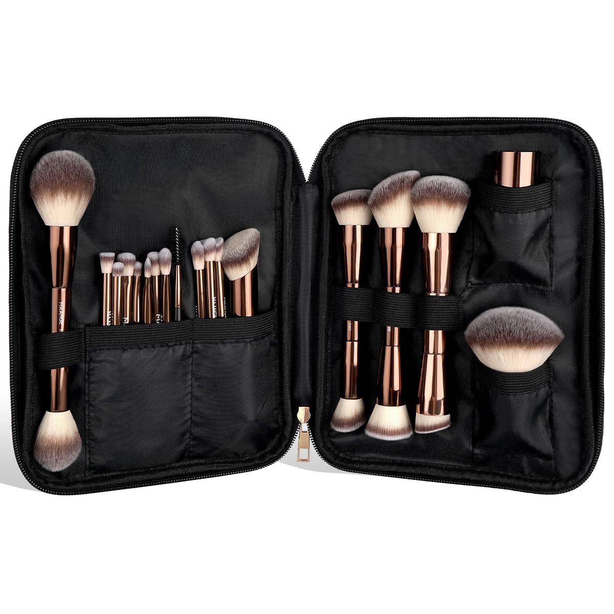 MAANGE Juego de 20 brochas de maquillaje con bolsa, brocha Kabuki d...