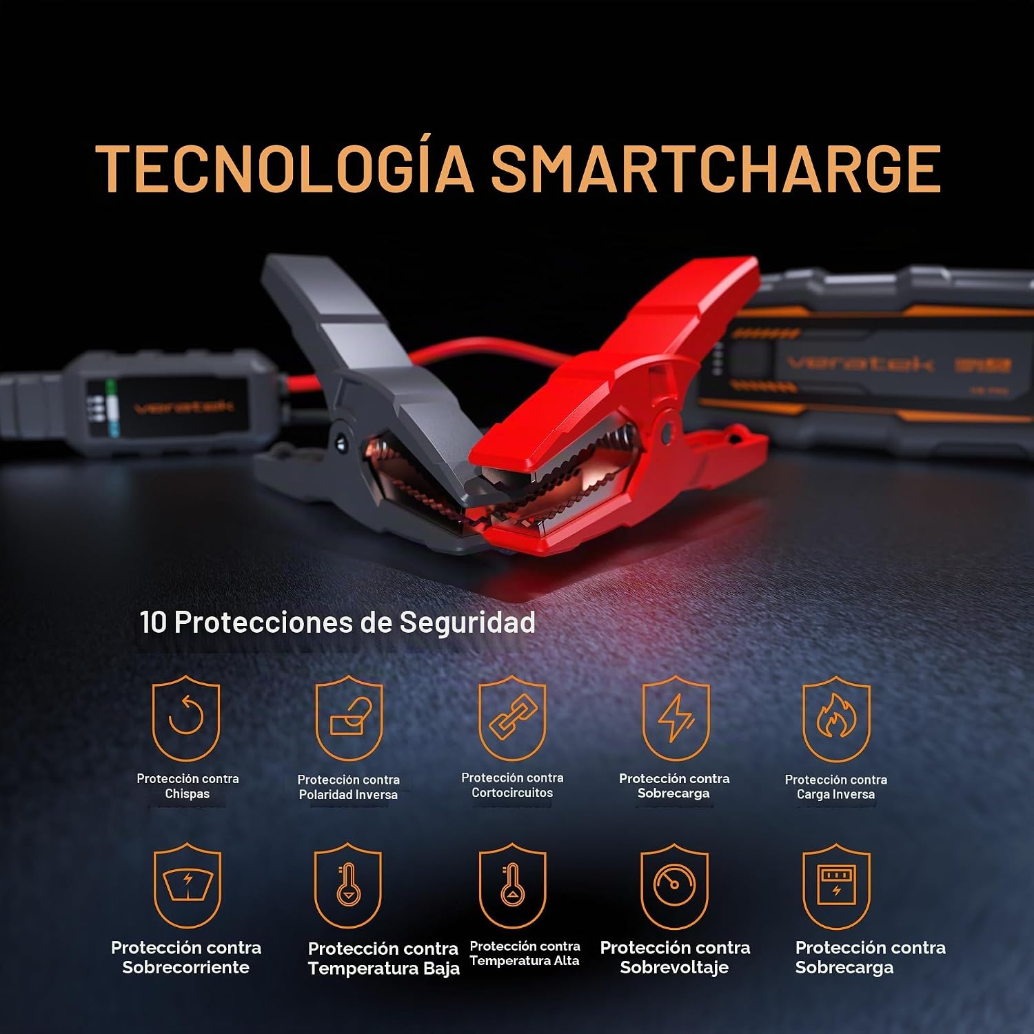 Veratek V6 Pro 1000A Arrancador de Batería de Coche Portátil (6.0L...
