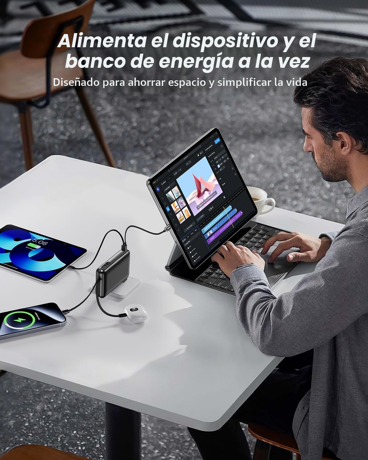Cargador portátil de 50000 mAh de gran capacidad, enchufe de pared...