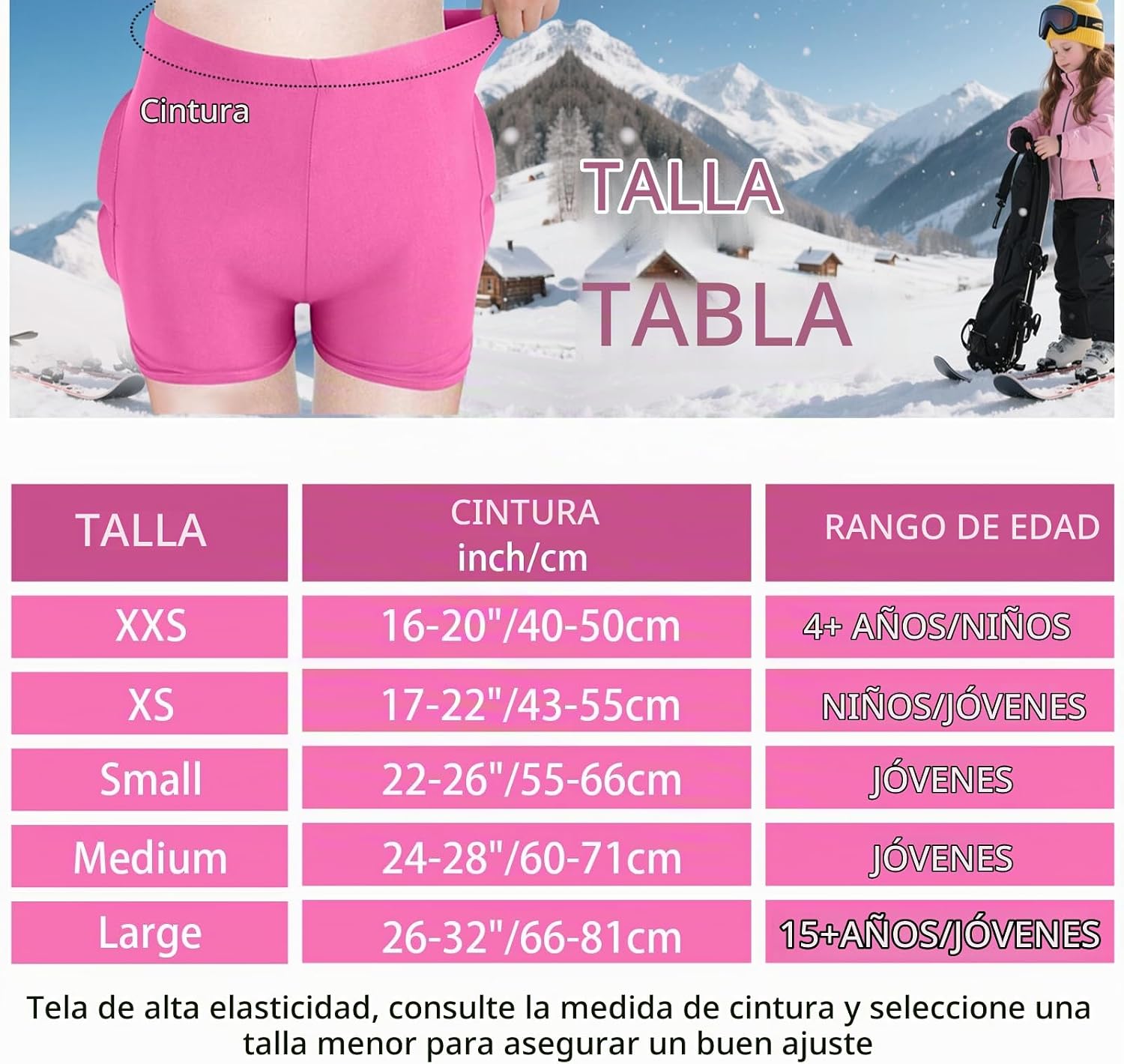 Pantalones cortos para niños, almohadillas de protección de cadera...