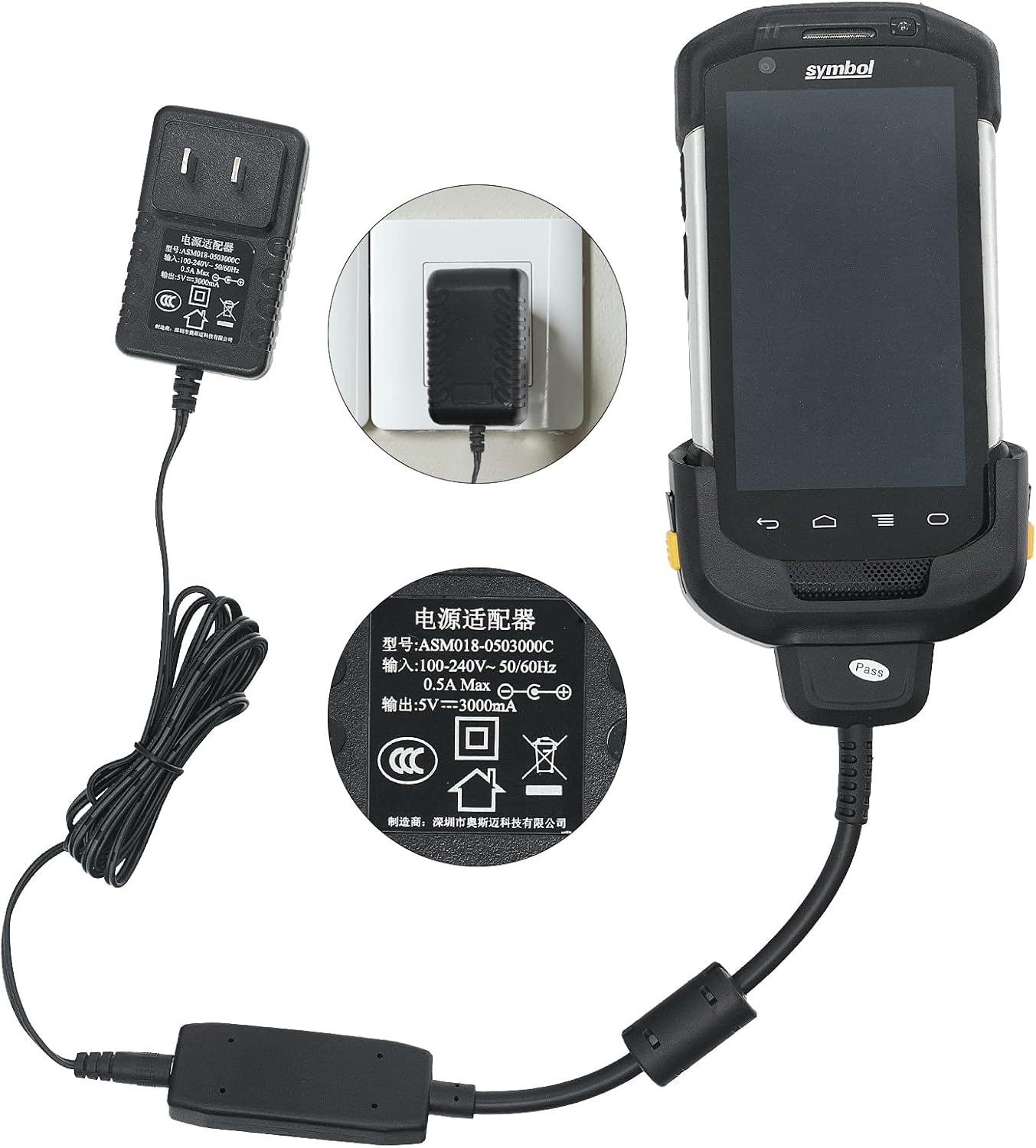 TC70 TC77 TC72 TC75 TC70X Cable cargador para escáner Symbol Zebra...