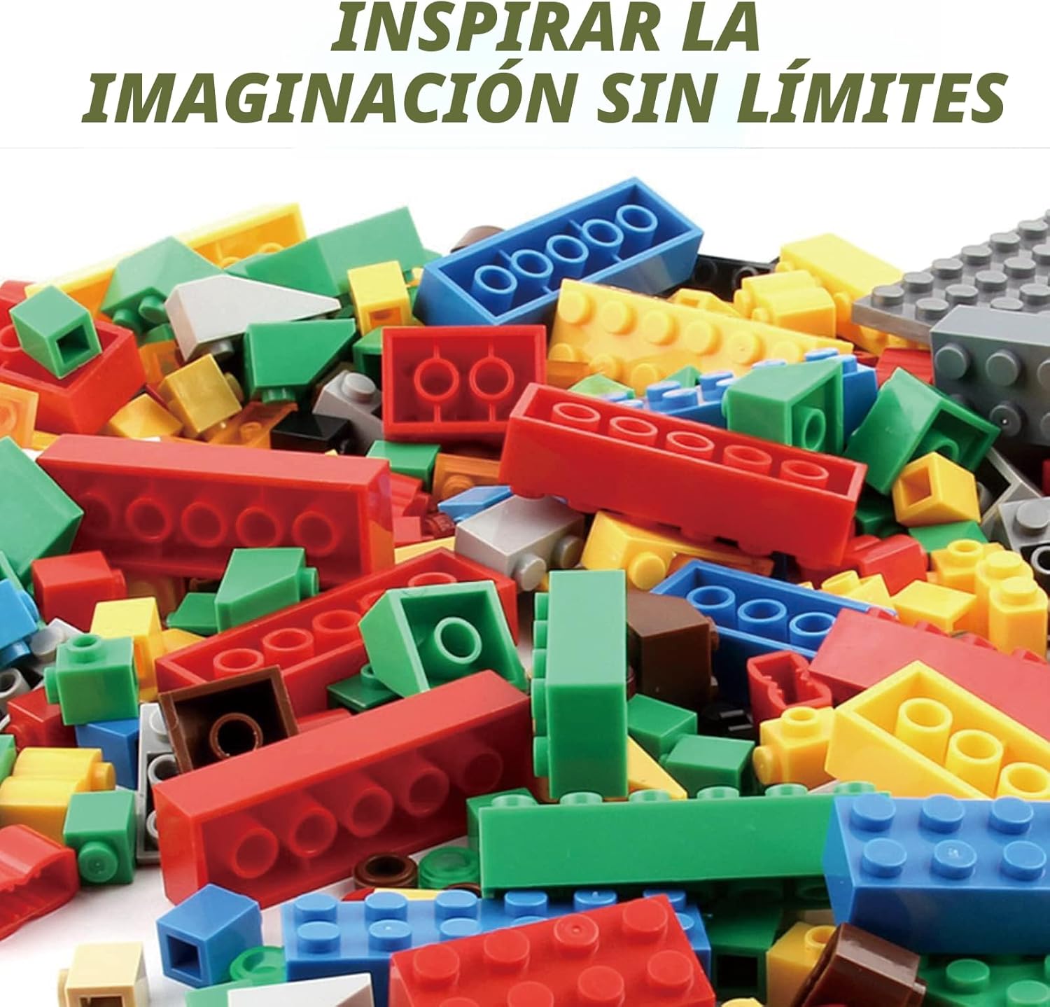 HUIZDQ 1500 piezas de ladrillos de construcción, bloques pequeños c...