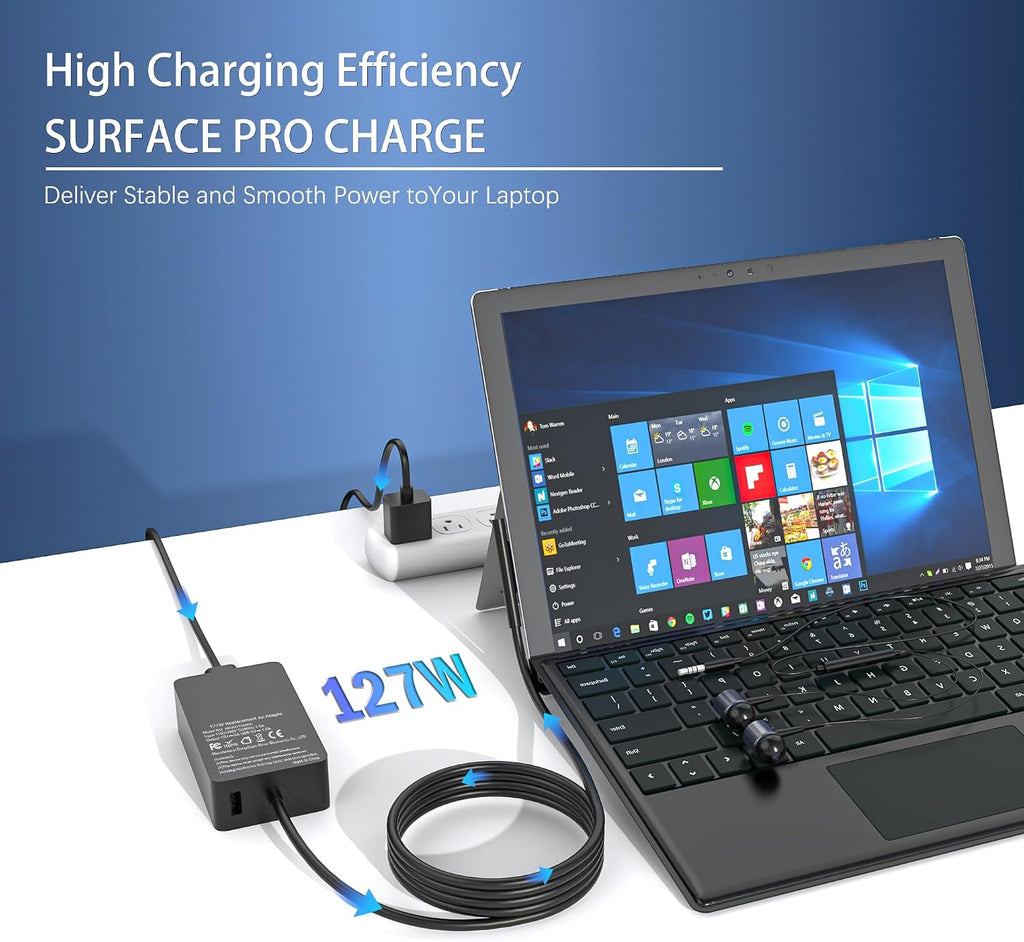 YBRUZRUB Cargador Surface Book de 127 W compatible con Microsoft Su...