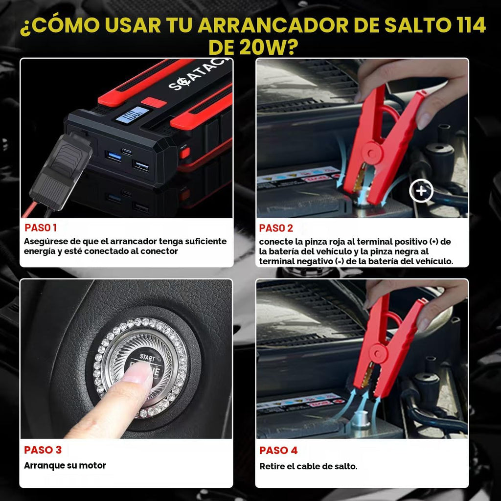 Scatach 4000A arrancador de batería de coche, arrancador de batería...