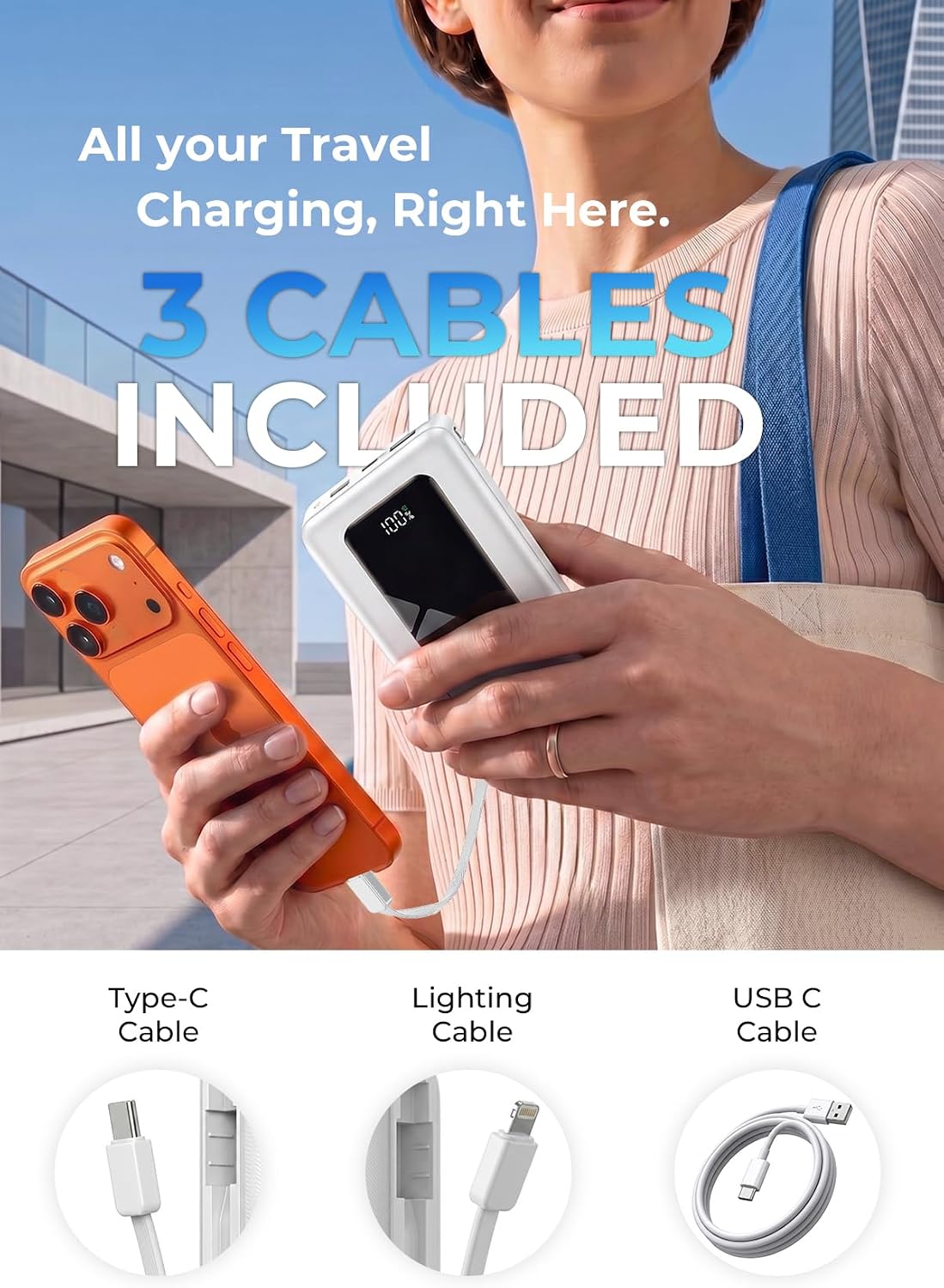 JKELAR Cargador portátil esencial de 50000 mAh para viajes, camping...