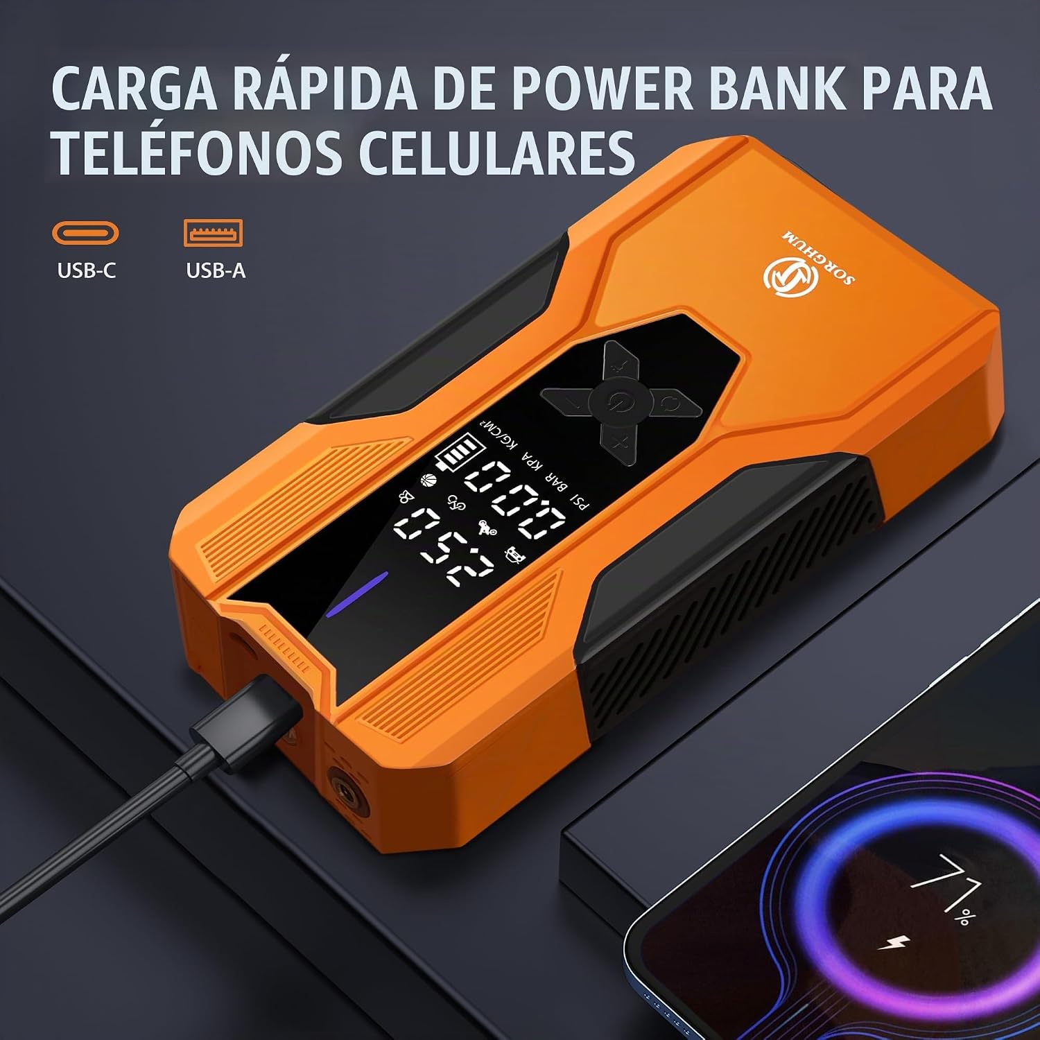 Arrancador de Batería Portátil Sorghum - Arrancador de Batería para...