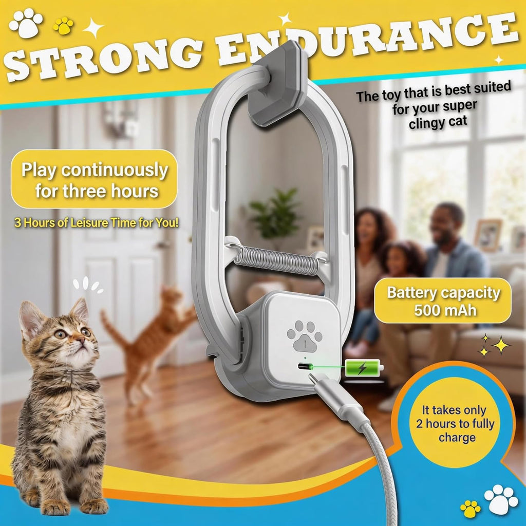 HAPPYCODE Juguete interactivo para gatos, juguete eléctrico recarga...