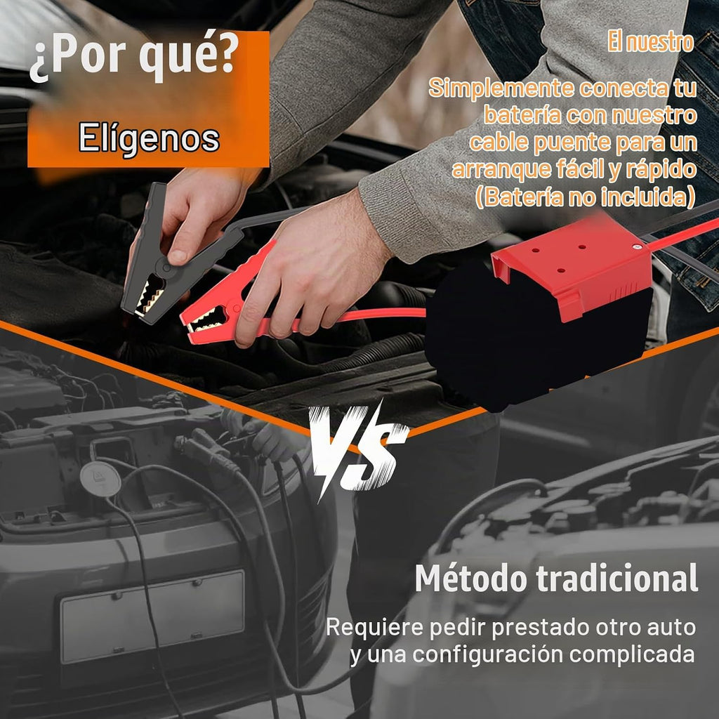 Mayspare Cables de puente para auto con adaptador compatible con ba...