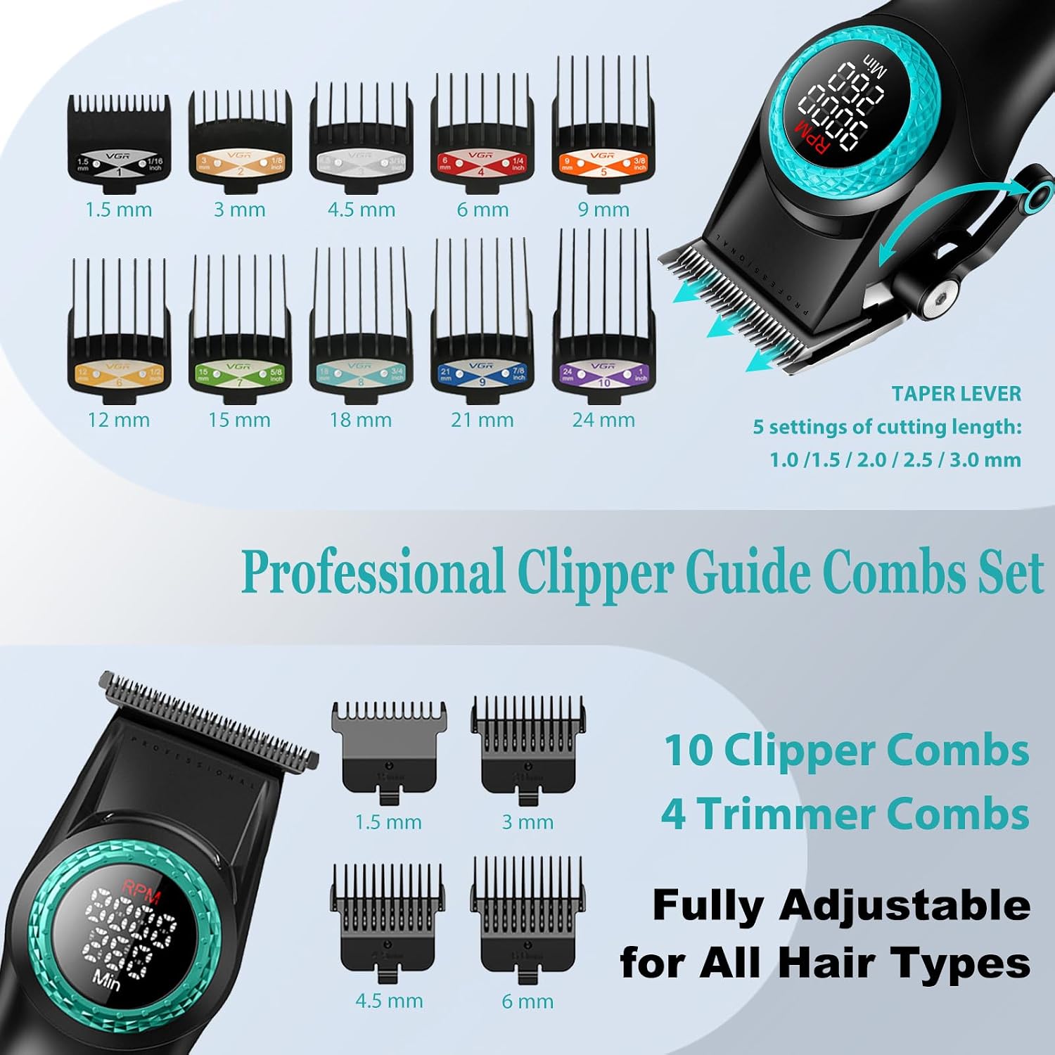 VGR 001 y 977 - Cortadoras de pelo profesionales para hombres, cort...