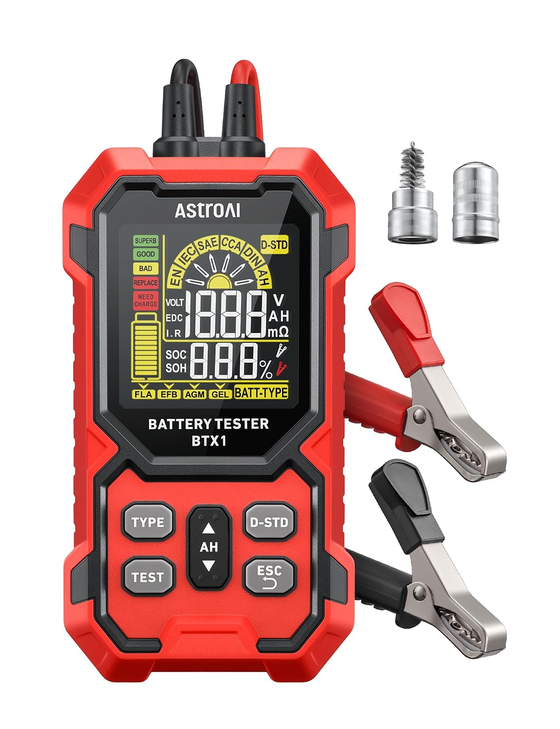 AstroAI Probador de batería de coche 12V\/24V \u2014 100-2000 CCA,...