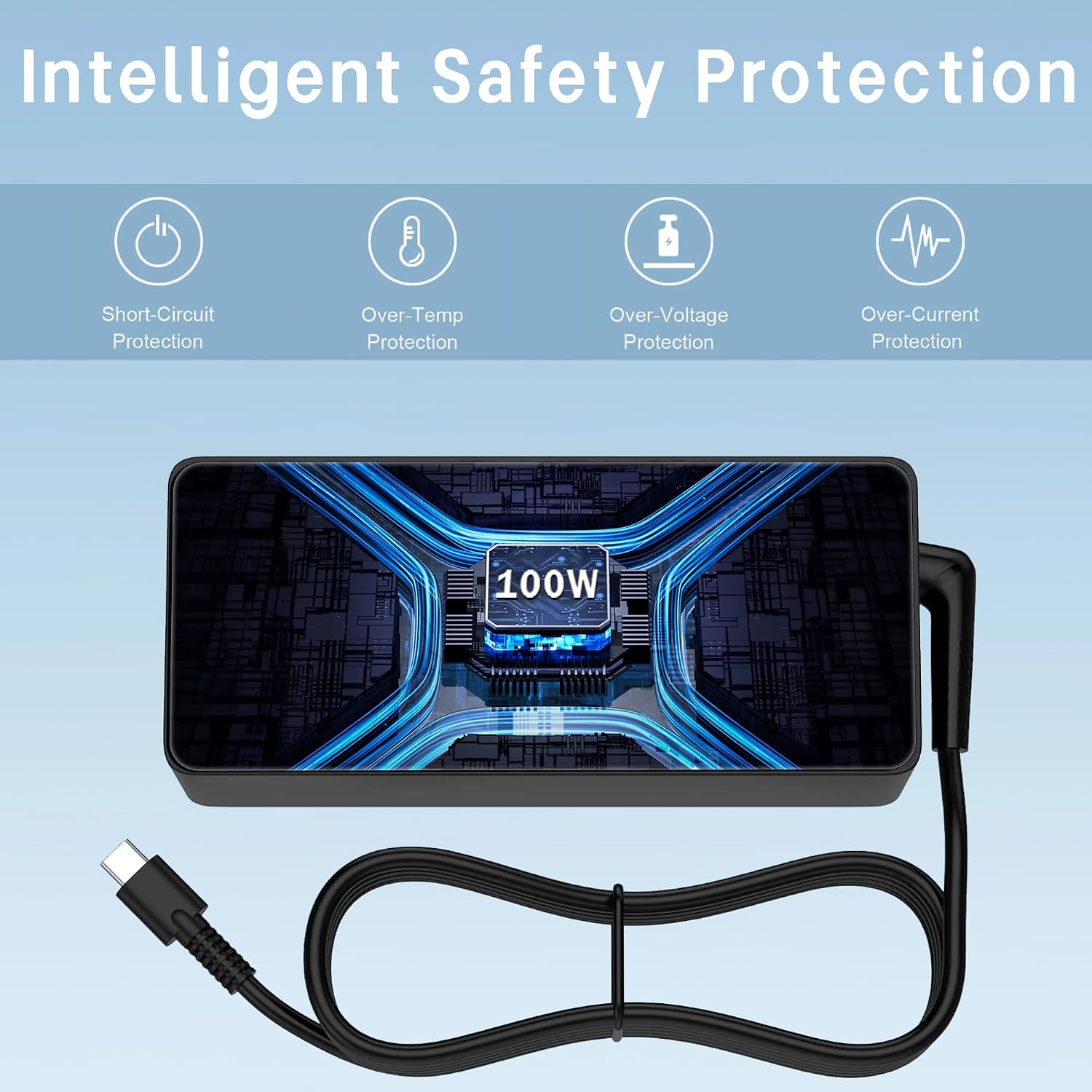 TUXIFPKU Cargador USB C para laptop de 100 W, tipo C, carga rápida,...