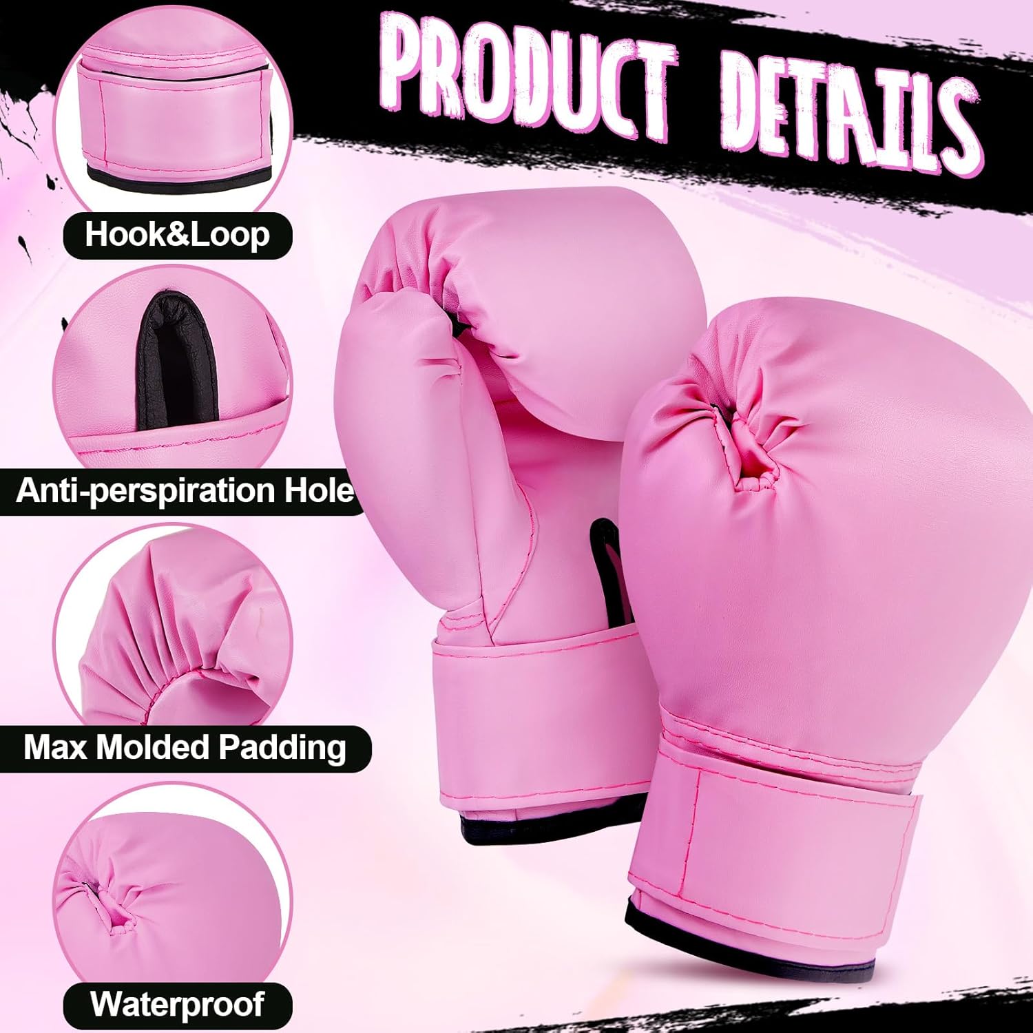 VercanMonth 2 pares de guantes de boxeo para niños de 6 oz, guantes...