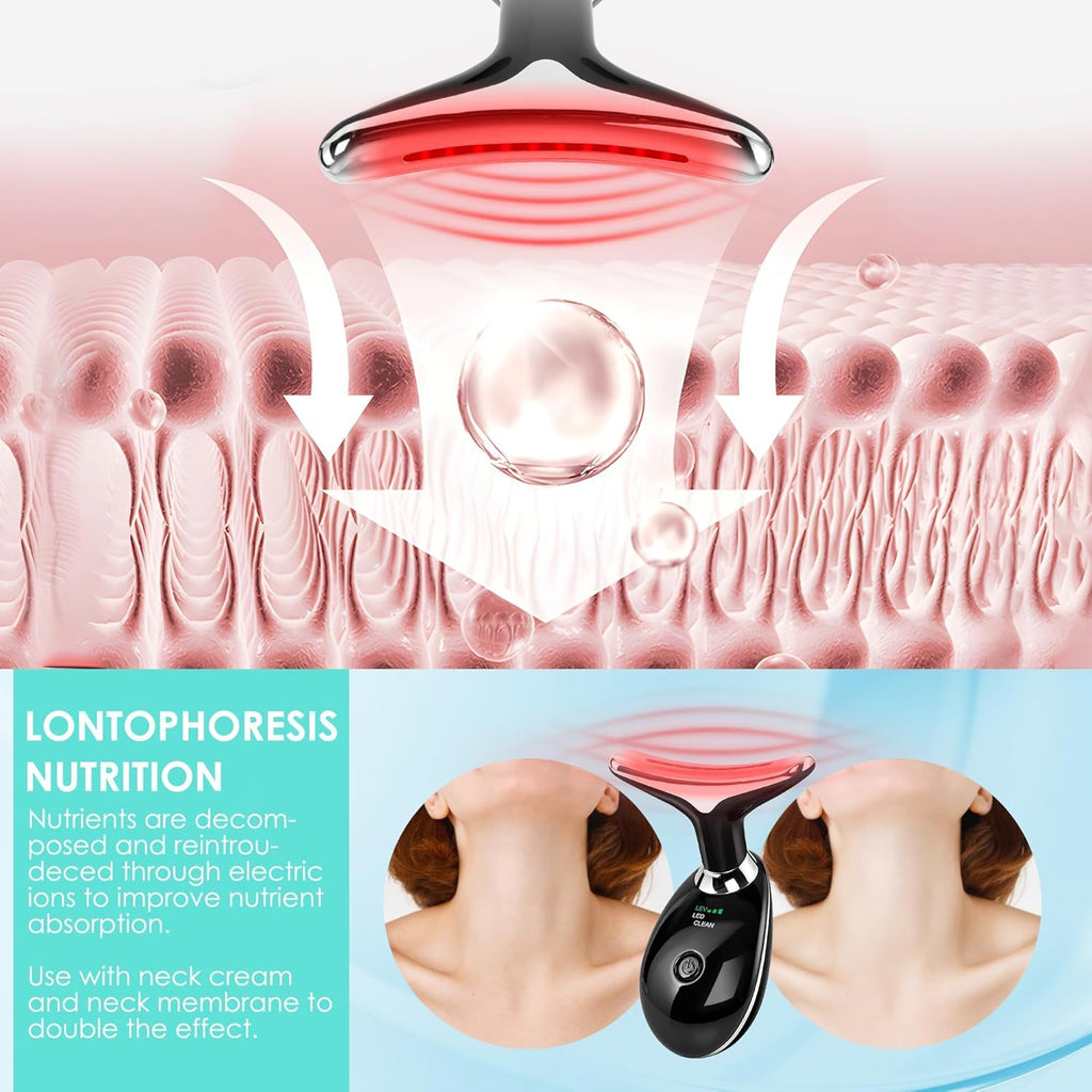 Masajeador facial con terapia de luz roja para cara y cuello, varit...