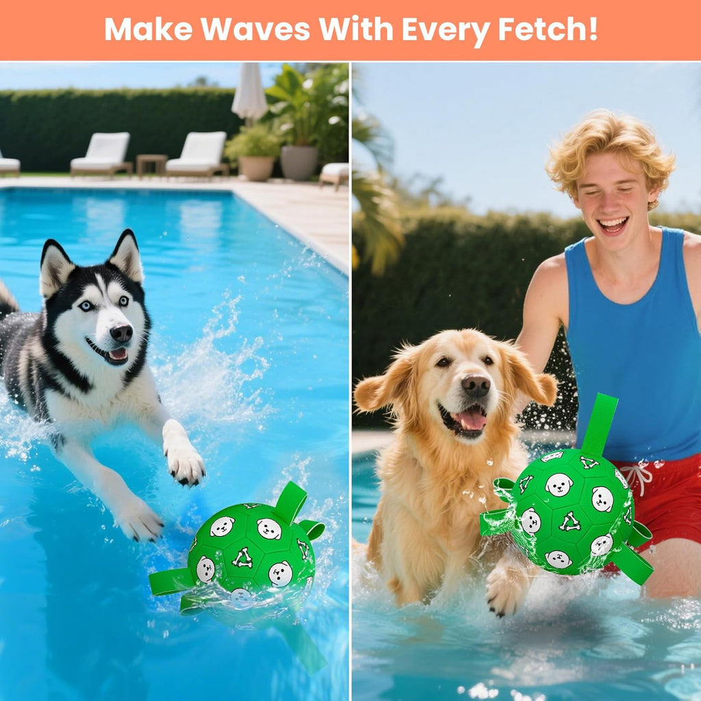 WYNTRIUM Pelota de fútbol de juguete para perros con pestañas de ag...