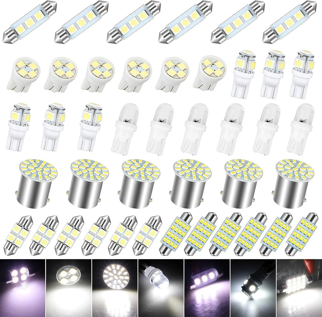 AMZAUTO Luces LED para Coche 42 PIEZAS Kit de Bombillas LED Interio...
