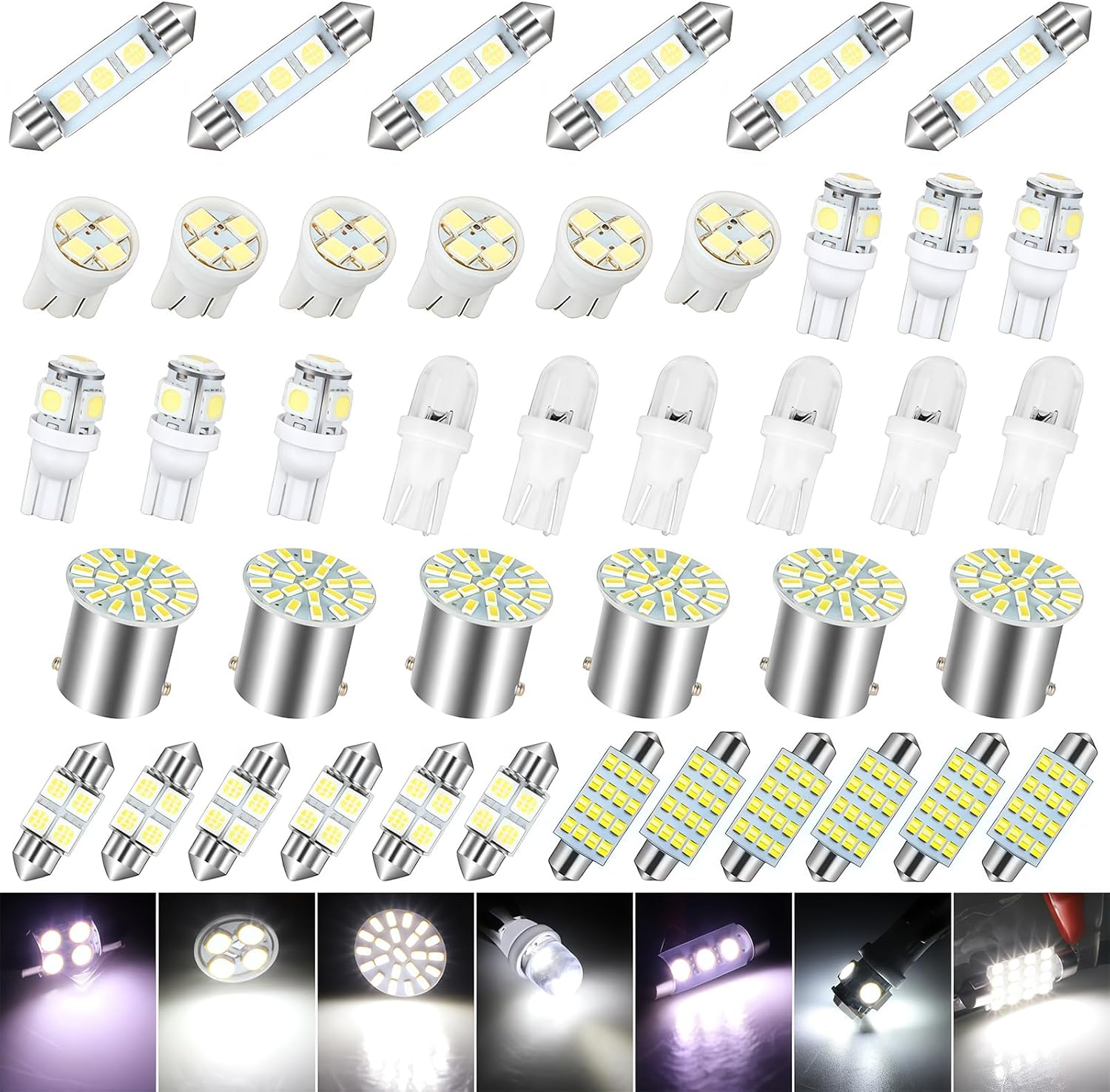 AMZAUTO Luces LED para Coche 42 PIEZAS Kit de Bombillas LED Interio...