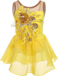 Vestido de patinaje artístico sobre hielo para niñas, lentejuelas b...